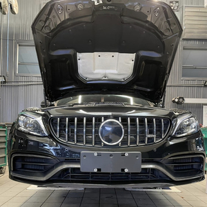 C205 in fibra di carbonio labbro del paraurti anteriore per Mercedes Benz classe <span class=keywords><strong>C</strong></span> W205 C63 AMG Bodykit Middle Lip + coltello del vento anteriore - Product Image 5