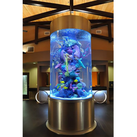 Vente flash : Aquariums circulaires en plastique acrylique transparent écologiques de 1000 L, haute transmission de la lumière