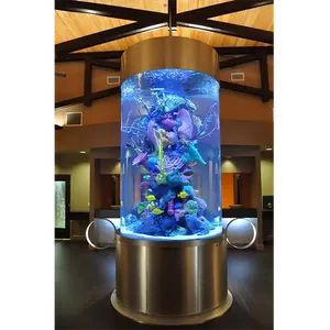 Benutzer definierte hoch transparente zylindrische Form Home Aquarium Aquarium Großes Acryl