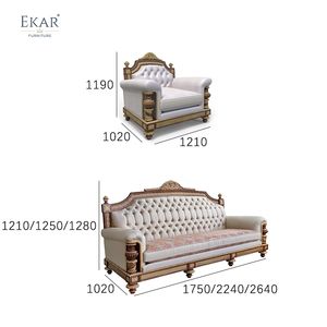 Sofá de Tela con Mechones Tallados a Mano EKAR <span class=keywords><strong>Charleston</strong></span> Estate con Detalles Dorados - Product Image 6