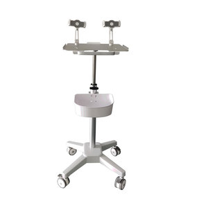 New dual tablet <b>computer</b> trolley, portable mobile medical <b>table</b> with lifting function, aluminum alloy large panel trolley - Product Image 5