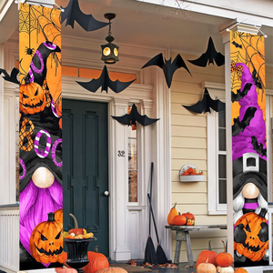 Cartel personalizado de Halloween para porche, cartel de 5.9x1ft para truco o trato, fantasma de terror, calabaza, decoración de porche de bienvenida, cartel colgante - Product Image 1