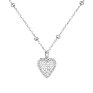 Dylam <b>Delicate</b> Fashion Jewelry Rhodium 18K Gold Plated 925 Silver Beads Chain 5A Zirconia Love Heart Pendant <b>Necklaces</b> for Gifts - Product Image 1