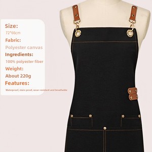 Tùy Chỉnh Dày Vải Tạp Dề Không Thấm Nước Có Thể Điều Chỉnh Bib Không Tay Tạp Dề Với Túi Cho Nhà Hàng Quán Cà phê Nhà Bếp Vườn Salon - Product Image 3