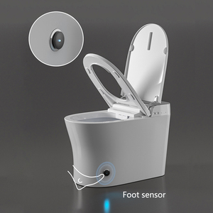 WC intelligent moderne automatique avec bidet intégré, à poser au sol, en céramique, avec télécommande - Product Image 2