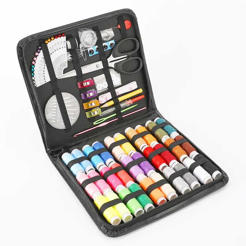 Amazon hot selling beauty travel sewing needles threads kit adults accessories OEM logo hand sewing tool supplies kit box set