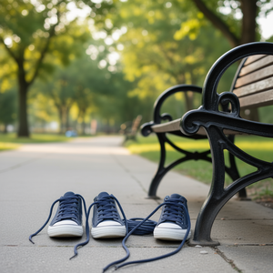 Lacets Ilan 140 cm bleu marine pour baskets - Product Image 2