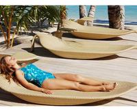 Chaise longue en forme de feuille pour l'extérieur, patio, piscine, chaise longue en rotin