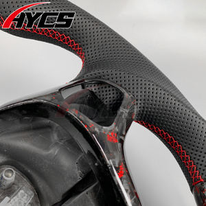 Volant sport en cuir Nappa et fibre de carbone forgée personnalisé pour Ford Fiesta <span class=keywords><strong>ST</strong></span> <span class=keywords><strong>ST</strong></span>-<span class=keywords><strong>Line</strong></span> <span class=keywords><strong>Focus</strong></span> MK4 RS - Product Image 4