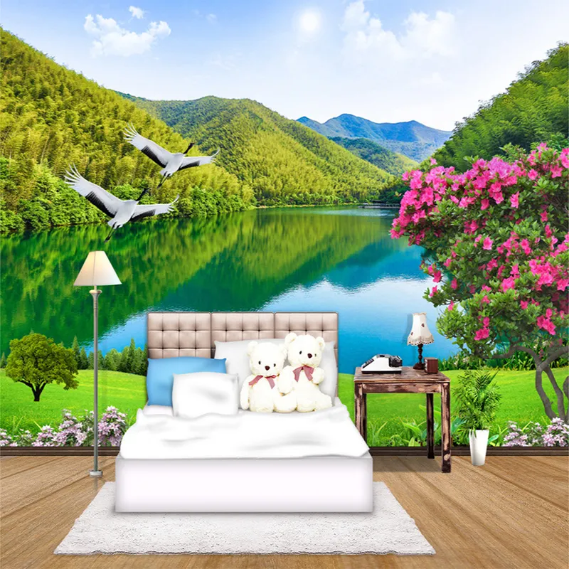 Custom 3D Photo Wallpaper HD Forest Mountain Lake Natural Landscape Large Wall Painting Living Room Background Mural Wallpaper