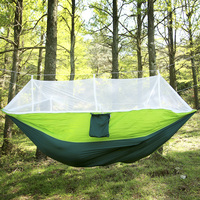 Hochwertiger Nylon-Parachute-Hammock mit Moskitonetz Baumgürtel Outdoor-Hammocks für Camping Reisen Wandern Einzel-Doppel