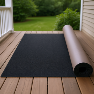 Tapis noir anthracite 6 x 18 pieds, qualité marine, imperméable, avec support TPR, pour intérieur et extérieur, maison, patio, véranda - Product Image 2