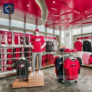 Espositore per <span class=keywords><strong>abbigliamento</strong></span> al dettaglio personalizzato alla moda negozio di <span class=keywords><strong>abbigliamento</strong></span> sportivo infissi cappelli e maglie eleganti mobili da negozio - Product Image 2