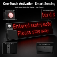 Intelligenter PIR-Sensor, Auto-Warnanzeige, LED-Anzeige, ca. 5M Bewegungserkennungs-USB-C-Aufladbares Sicherheitsschild für Fahrzeuge