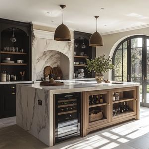 Îlot de cuisine italien en acier inoxydable de qualité <span class=keywords><strong>alimentaire</strong></span> Lumina |   Comptoir de bar extensible avec robinet tête de dragon |   Écologique - Product Image 2