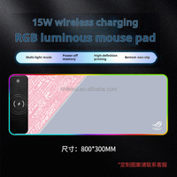 Tapis de souris de jeu RGB à chargement sans fil ZHENGYE modèle 001, 15W, tapis de souris LED, 800x300x4mm, 10 modes d'éclairage, extra large, caoutchouc naturel