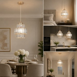 Single Head Modern Crystal Pendant Light Simple Balcony Corridor Chandelier for Home - Product Image 2