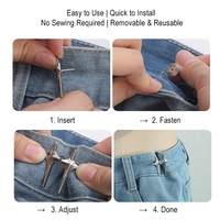 8 Pasang Kancing & Klip Pinggang dari Paduan Seng yang Dapat Disesuaikan dan Digunakan Kembali untuk Jeans/Rok/Lengan/Sweter Aksesoris Pakaian Cina