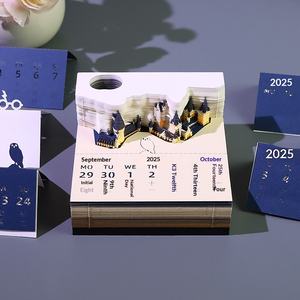 Bloc-notes calendrier 3D avec lumières LED, calendrier détachable, sculpture, art <span class=keywords><strong>de</strong></span> la sculpture, bloc-notes Hary Hogwarts Castle pour ornement <span class=keywords><strong>de</strong></span> bureau - Product Image 2