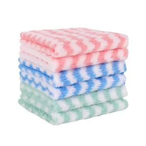 Vente en gros de torchons en microfibre corail à effet vague, essuie-vaisselle absorbants, tampons à récurer antiadhésifs pour cuisine et ménage, et tampons à récurer pour vaisselle. - Product Image 1