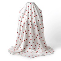 Tissu satiné soyeux extensible imprimé à pois rouges respirant sur mesure pour robes de mariée, vêtements de sport et de nuit pour femmes printemps-été