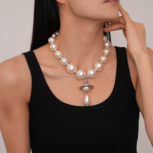 ヨーロピアンアメリカのハイエンド女性アクセサリースパイシーな女の子気質ネクタイ模造真珠の誇張されたファッショナブルなネックレス - Product Image 4