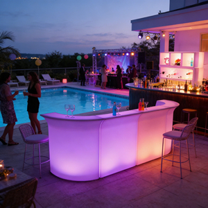 Mesa de Bar Portátil Moderna de Plástico para Uso em Casa, Bar, Restaurante, Mesa de DJ com Iluminação LED, Mobiliário Comercial para Shoppings - Product Image 4