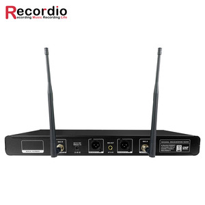 Micrófono inalámbrico Vocal de doble canal UHF, micrófono inalámbrico 2x100, frecuencias ajustables, rango de 50 metros para conciertos - Product Image 3