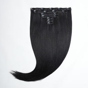 2025工厂批发高品质全头100% 天然真人头马印度头发无缝夹接发供应商 - Product Image 2