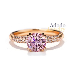 9 Anillos de Moissanita de 1 Quilate de la Colección Fashion Fine Jewelry Princess Bella, Chapados en Oro Rosa, Fabricación Italiana, Anillos de Moissanita de Colores - Product Image 2