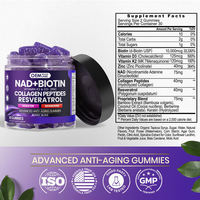 Gummies anti-âge pour adultes à base de NAD+, Resvératrol, Berbérine, Biotine, Collagène, Kératine, Zinc, Vitamines K2 et D3 pour les cheveux, la peau, les ongles et les articulations