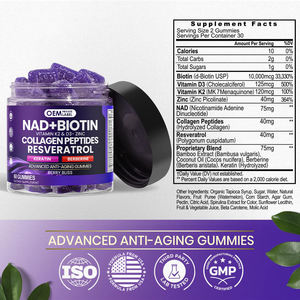 Gomitas Antienvejecimiento para Adultos con NAD+, Resveratrol, Berberina, Biotina, <span class=keywords><strong>Colágeno</strong></span>, Queratina, Zinc, Vitaminas K2 y D3 para Cabello, Piel, Uñas y <span class=keywords><strong>Articulaciones</strong></span> - Product Image 6