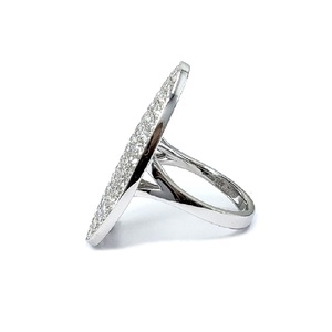 Chine Usine Bijoux Personnaliser Haute Qualité 14k Or Blanc Massif Véritable Diamant Pave Ovale Bagues De Mariage pour Femmes - Product Image 3