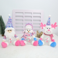 Vente en gros usine : Boîte à bonbons décorative de Noël, figurine Père Noël et Élan, pour décorations d'ambiance de Noël, bleu poudré nordique