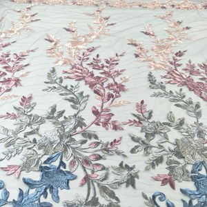 2019 Bleu <span class=keywords><strong>Royal</strong></span> de haute Qualité Nigeria Coton Sec Dentelle Tissu Africain Dentelle De Voile Suisse - Product Image 2