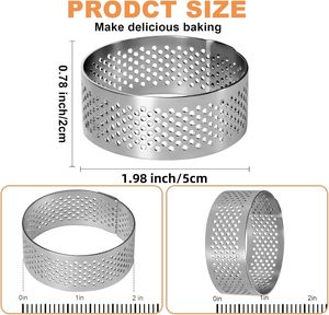 Anneaux à tarte ronds en acier inoxydable 304 de haute qualité, antiadhésifs, pour mousses françaises, moules à gâteaux, outils de cuisine - Product Image 2