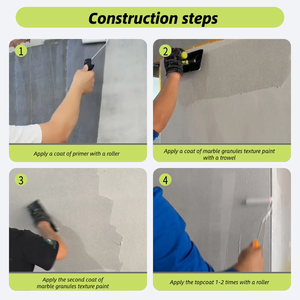 Peinture murale <span class=keywords><strong>effet</strong></span> pierre texturée - Revêtement étanche et brillant à faire soi-même pour la décoration murale intérieure - Product Image 5