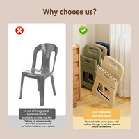 Chaise pliable moderne en plastique durable, réglable, écologique, avec dossier ergonomique, forte capacité de charge, légère, pour chambre à coucher