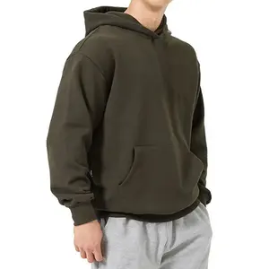 Sudaderas con capucha y sudaderas para hombre con estampado de peso pesado 100% algodón pesado liso en blanco sin cuerdas con logotipo personalizado