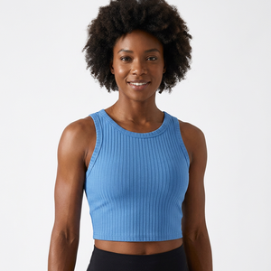 Camiseta sin mangas EVERGREEN para mujer, de algodón tejido, suave, transpirable, ecológica, chaleco de verano, venta al por mayor OEM, ropa de calle informal - Product Image 1