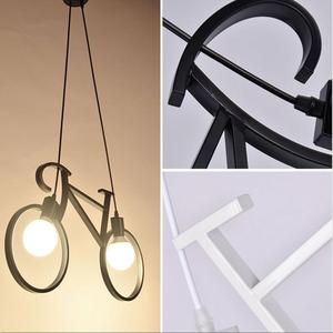 Chandelier Iron Craft Bike Pendant <strong>Lamp</strong> Restaurant Ceiling <strong>Lamp</strong> E27 <strong>Industrial</strong> <strong>Style</strong> Decorative Lighting Height Adjustable - Product Image 4