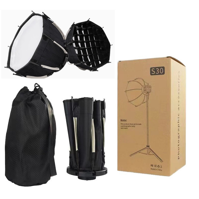 30cm Quick Release Parabolic Softbox Beehive Grid Octagonal Soft Stand Compatible With Mini Bowens Fixtures