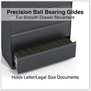 Archivador Lateral Alera de 42 x 18.63 x 52.5 Pulgadas, Color Carbón, con 4 Cajones para Archivos de Tamaño Legal/Letter/A4/A5 - Product Image 6