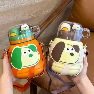 Bouteille d'eau en acier inoxydable pour les sports scolaires Mignon enfants filles garçons nouveau dessin animé chien flacon à vide tasse tasse isotherme - Product Image 1