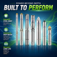 Pompe à eau submersible monophasée avancée de 4 pouces en acier inoxydable 304 pour puits profond, 6m³/h, 5 étages, haute pression pour l'irrigation agricole