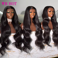 Perruques brésiliennes Remy en cheveux humains, ondulées, avec dentelle frontale transparente HD 360, pré-plumées, vente en gros d'usine, cheveux vietnamiens bruts