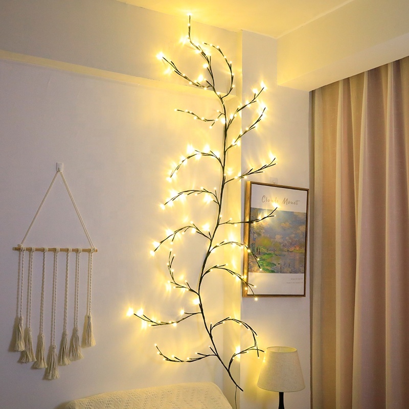 Гибкие DIY ивовые виноградные огни 144 светодиода 7,5 футов лозы с огнями уличные рождественские ветки ивы световые украшения
