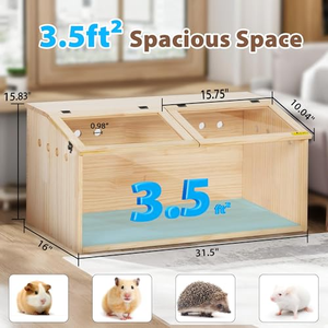 Động vật nhỏ lồng lớn <span class=keywords><strong>hamster</strong></span> môi trường sống bao vây bằng gỗ <span class=keywords><strong>hamster</strong></span> lồng với cửa sổ Acrylic & có thể mở ra hàng đầu - Product Image 3
