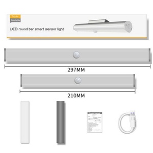 High Quality USB Rechargeable LED Round Bar Smart <b>Sensor</b> Light Human Body <b>Motion</b> <b>Sensor</b> Night Light - Product Image 4