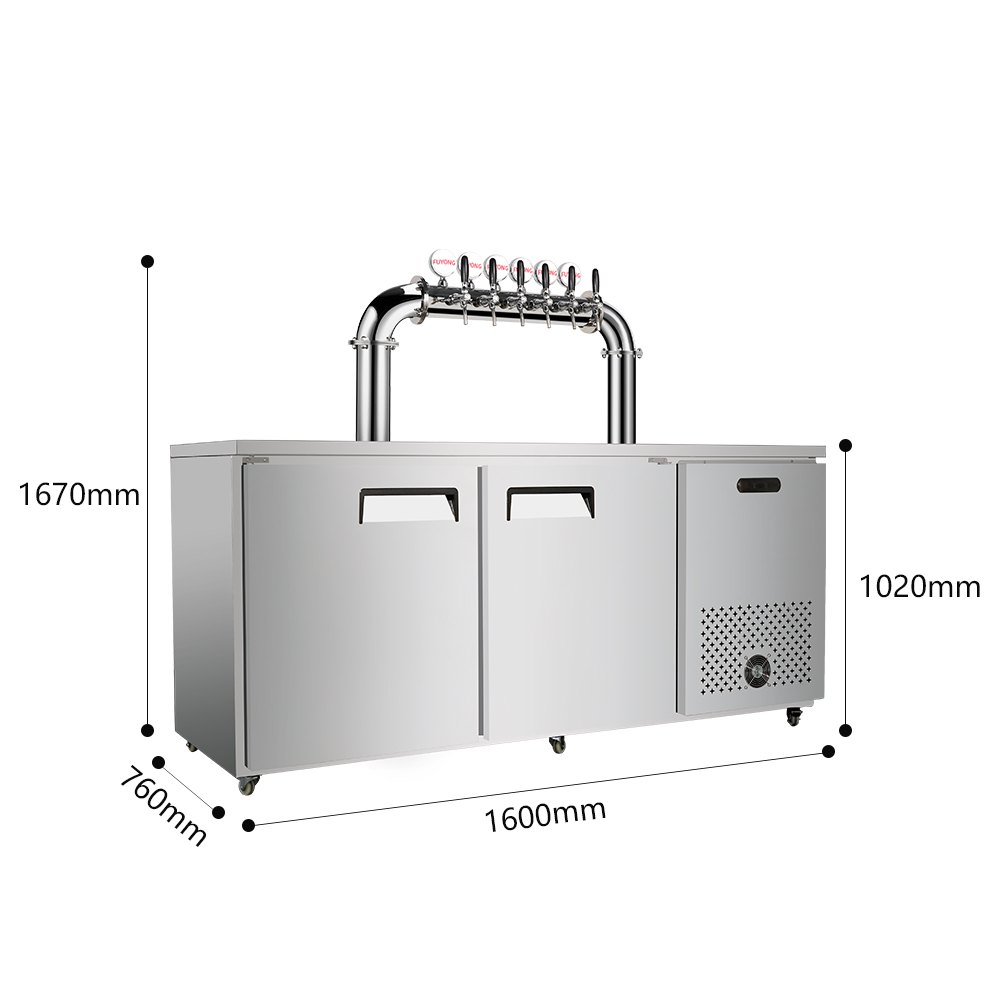 Kegerator 6 robinets en acier inoxydable